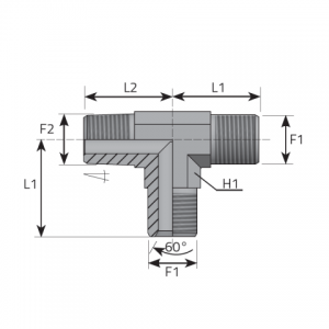 Run Tee Male BSPP – male NPT. (TMG..MN..B)